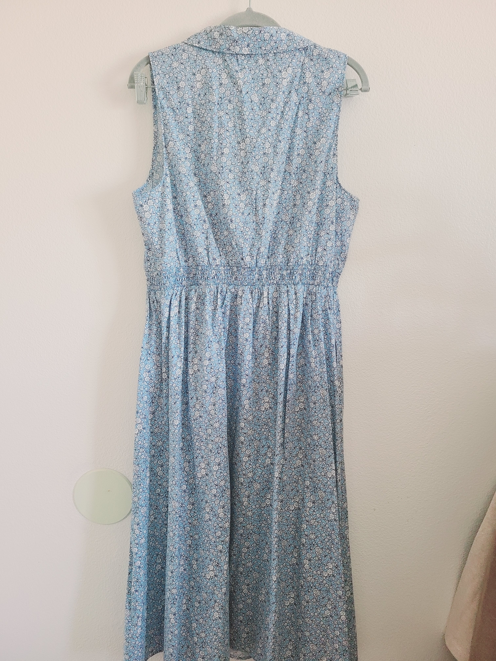 J. Crew Factory Light Blue Floral Midi Shirt Dress - Picture 3 of 9